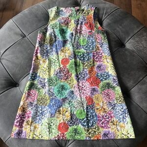 MAX&CO DRESS Pom‎ Pom Print Sleeveless A Line Zipper Back Women's Size US 6